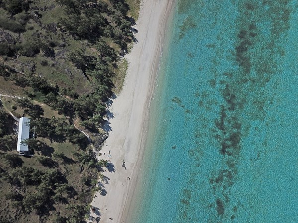 Rivage préservé aux eaux cristallines