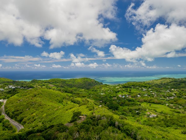 Paysages verdoyants sur l'île sauvage