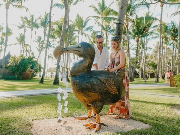 La statue du dodo,sculptée au cœur de la cocoteraie