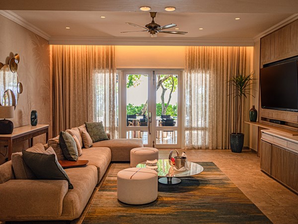 Le salon de la Presidential Suite Pool Villa