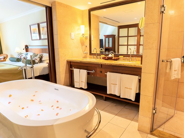 La salle de bain de la chambre Deluxe