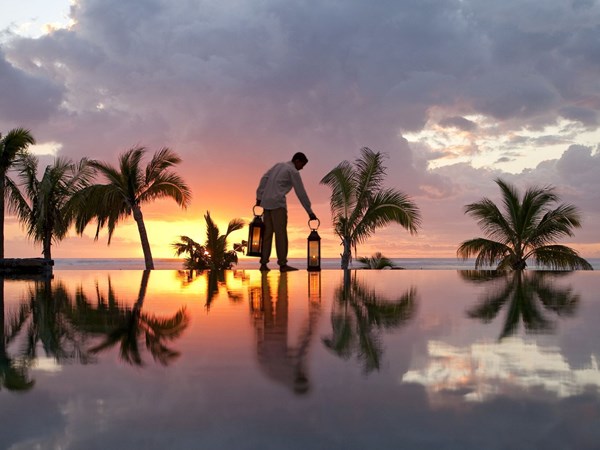 Magnifique coucher de soleil au LUX* Le Morne