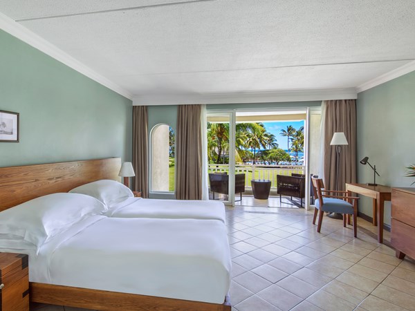 La chambre de la Ocean View avec twin bed