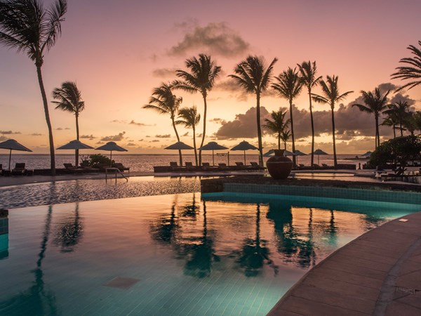Panorama magnifique au coucher du soleil