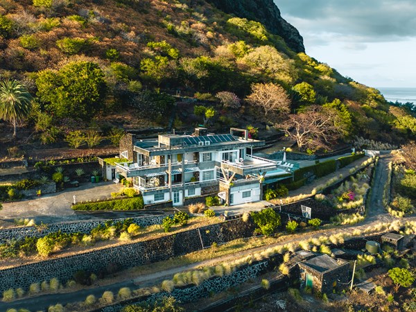 La vue aérienne de la villa