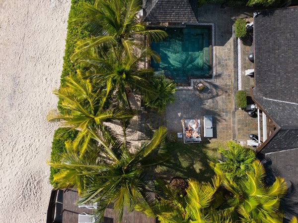 La vue aérienne de la Villa Matahari