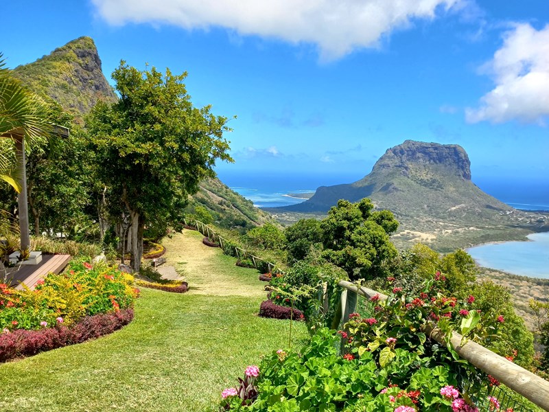 La vue des chalets Chamarel