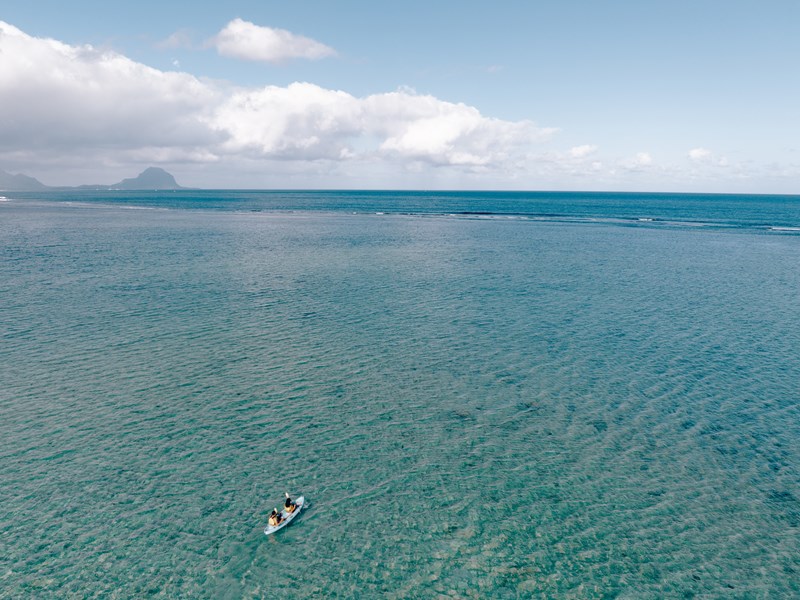 Les eaux turquoise de la plage du Sugar Beach