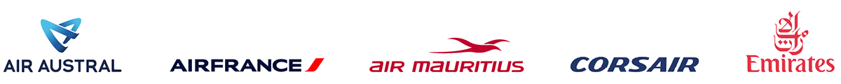 Air Austral, Air France, Air Mauritius, Corsair, Emirates